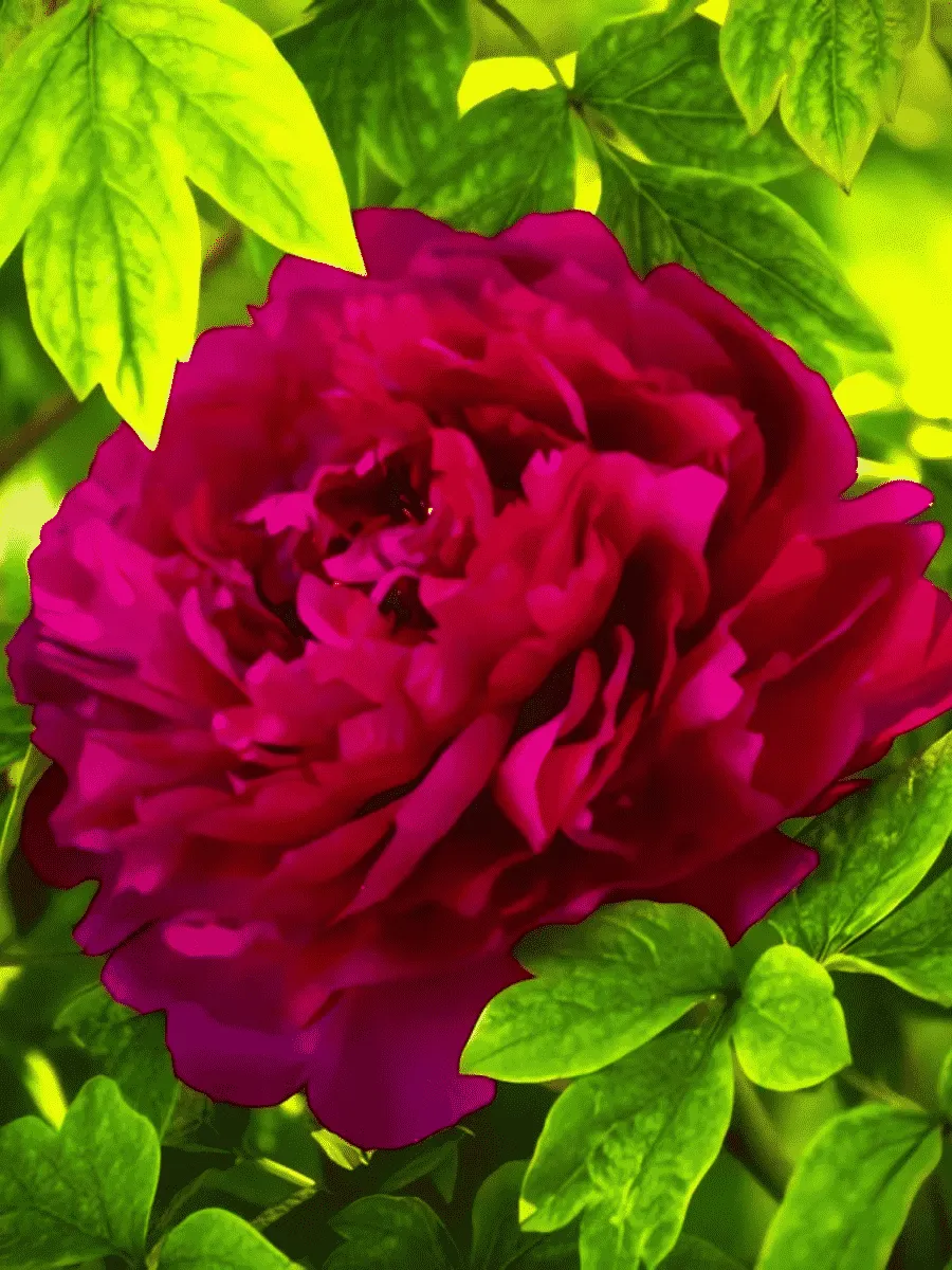 Пион Древовидный  Red Flower Hidden Among Twigs