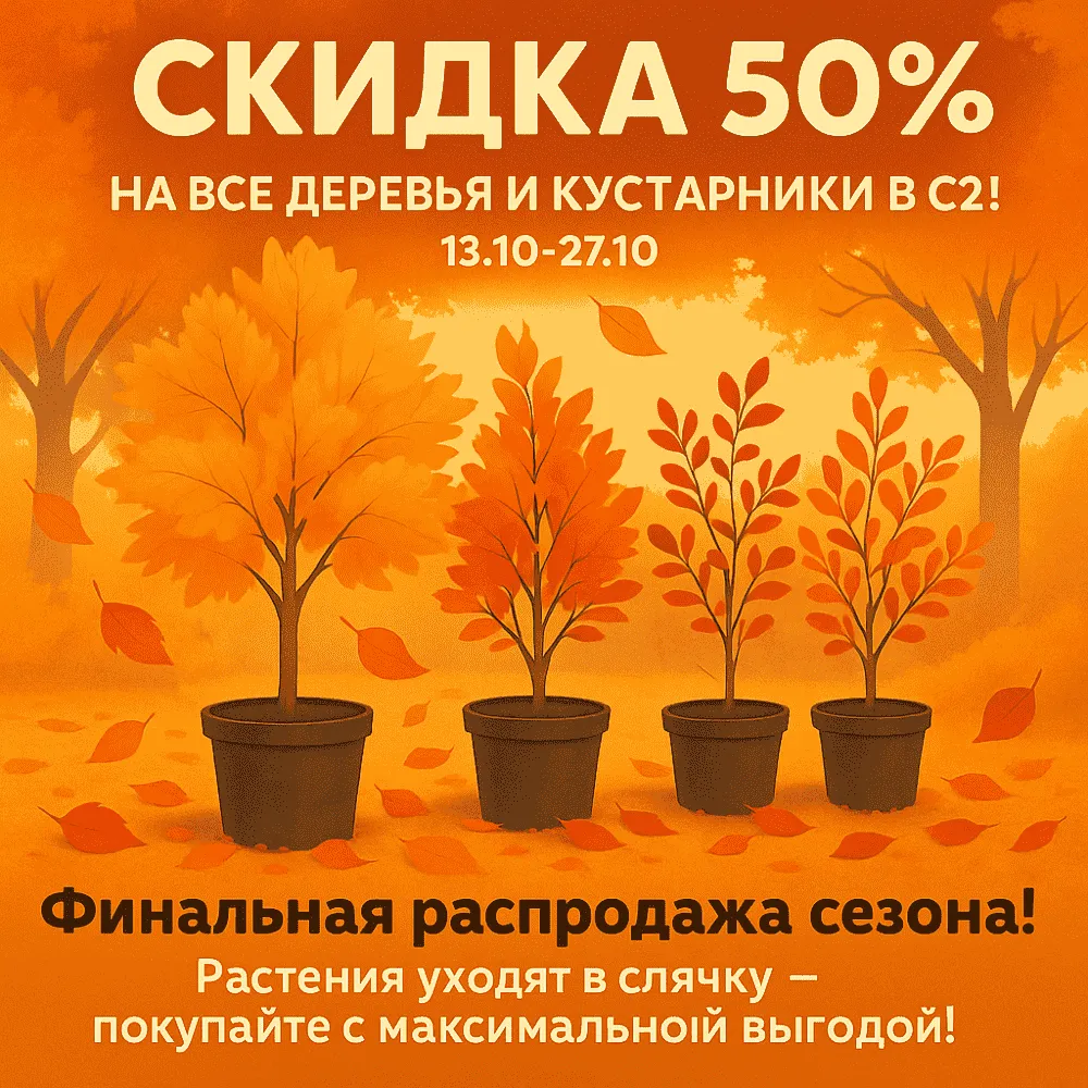 Скидка 50% на все деревья и кустарники в С2